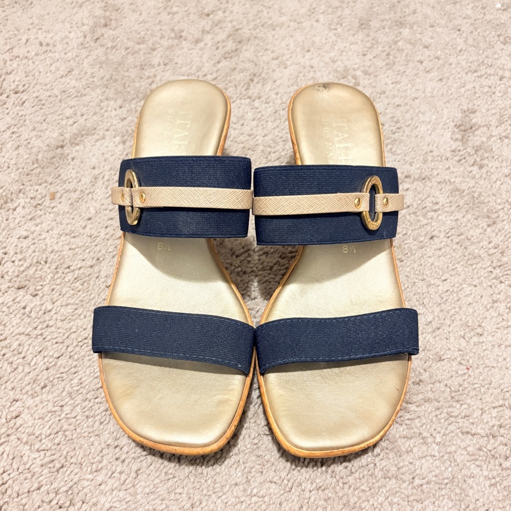 Italian Shoemakers Navy and Tan Sandals